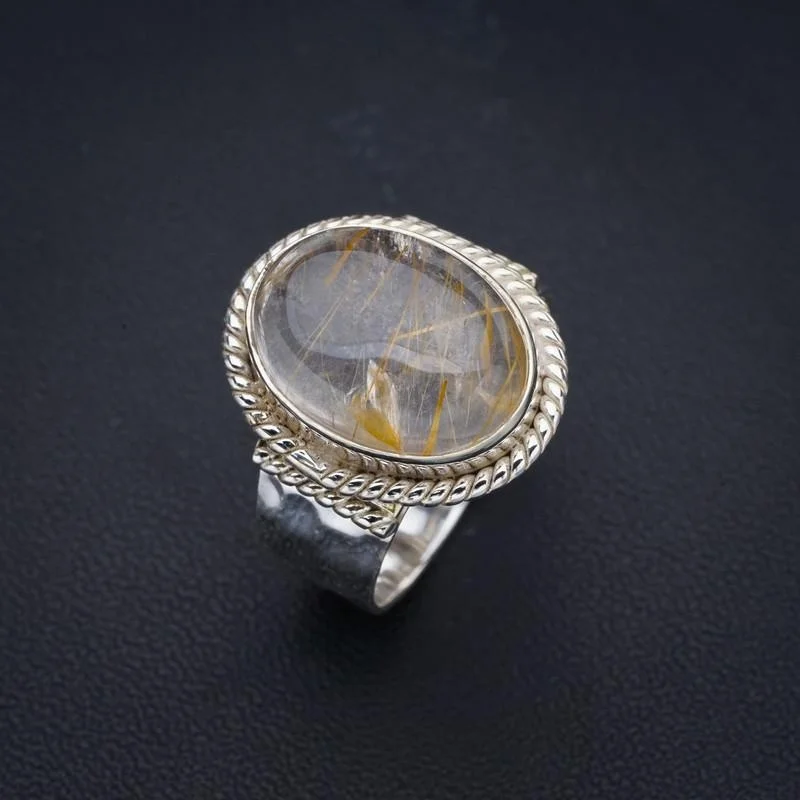 

StarGems фотография искусственная Бриллиантовая ручная работа серебряное кольцо 8,75 F2117