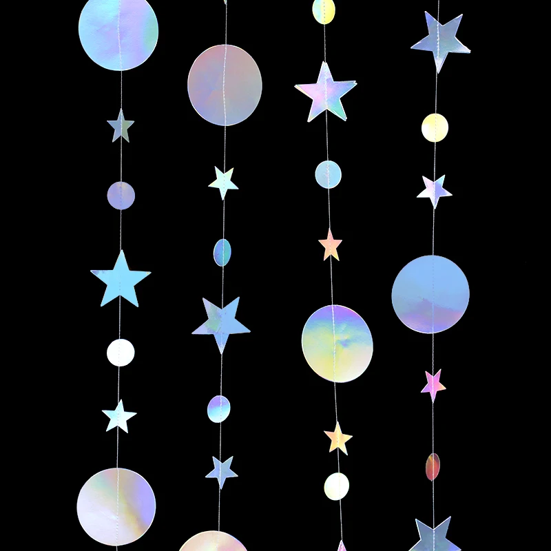 

Бумажная гирлянда со звездами и горошком