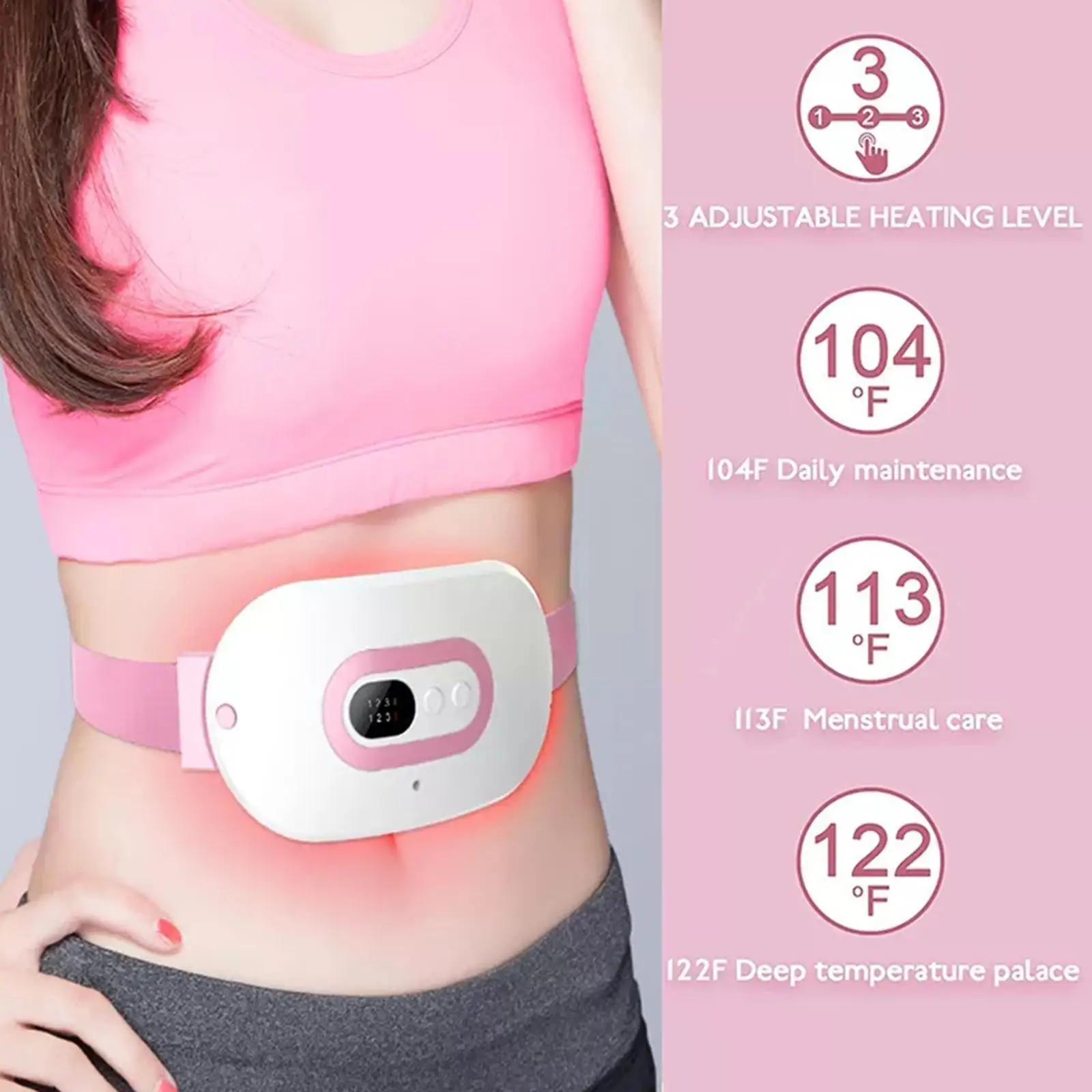 

Менструальная грелка, теплый пояс для талии, снимает боль в менструации, горячий компрессионный массажер для женщин, девушек, нагрев живота,...