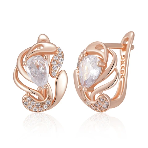 Kinel серьги с кристаллами и цветами из меди