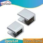 Стеклянный зажим квадратной формы из цинкового сплава 2 шт.лот, Глянцевая блестящая подставка для полки, зажим 6 мм10 мм12 мм