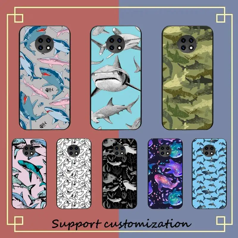 

Cute Shark Pattern Phone Case For Redmi Note 8A 7 5 Note8pro 8T 9Pro note6pro Funda