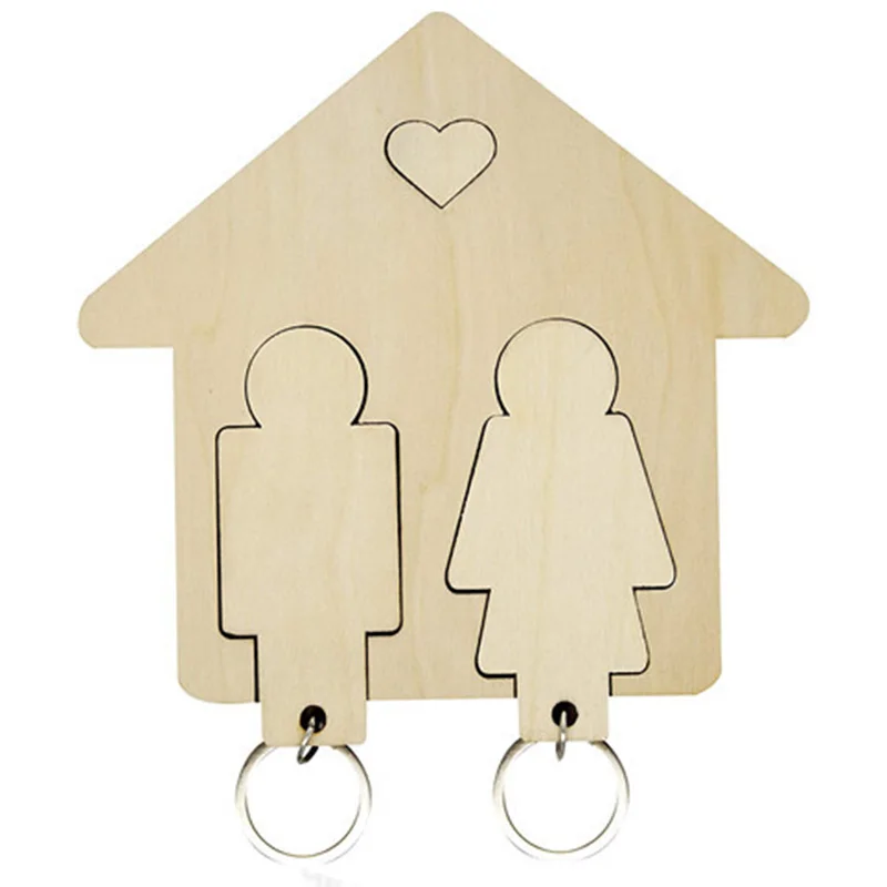 

Creative wooden key pendant DIY promotional pendant wooden keychain key ring label promotional gift Decorative Hooks Key pendant