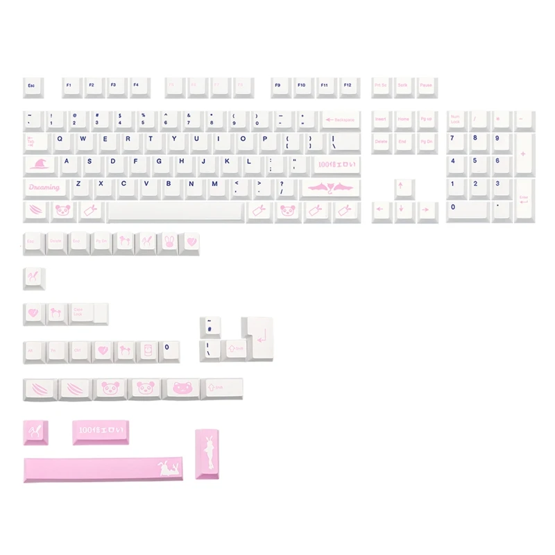 

Колпачки для механических клавиш MX Switch B36A 137 клавиш PBT Dream Pink Girl