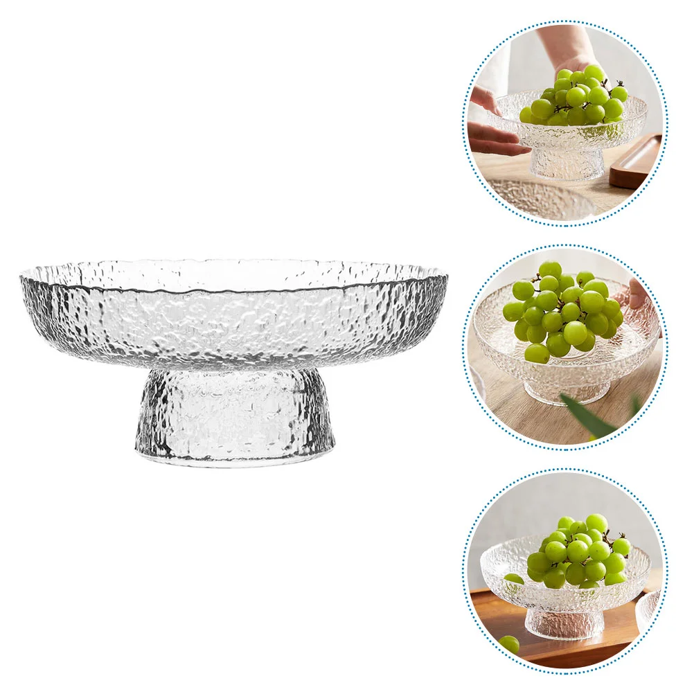 

Glass Fruit Bowl Snacks Plate European Style Tray Food Storage Clear Plastic Dinner Plates Afternoon Tea Crystal