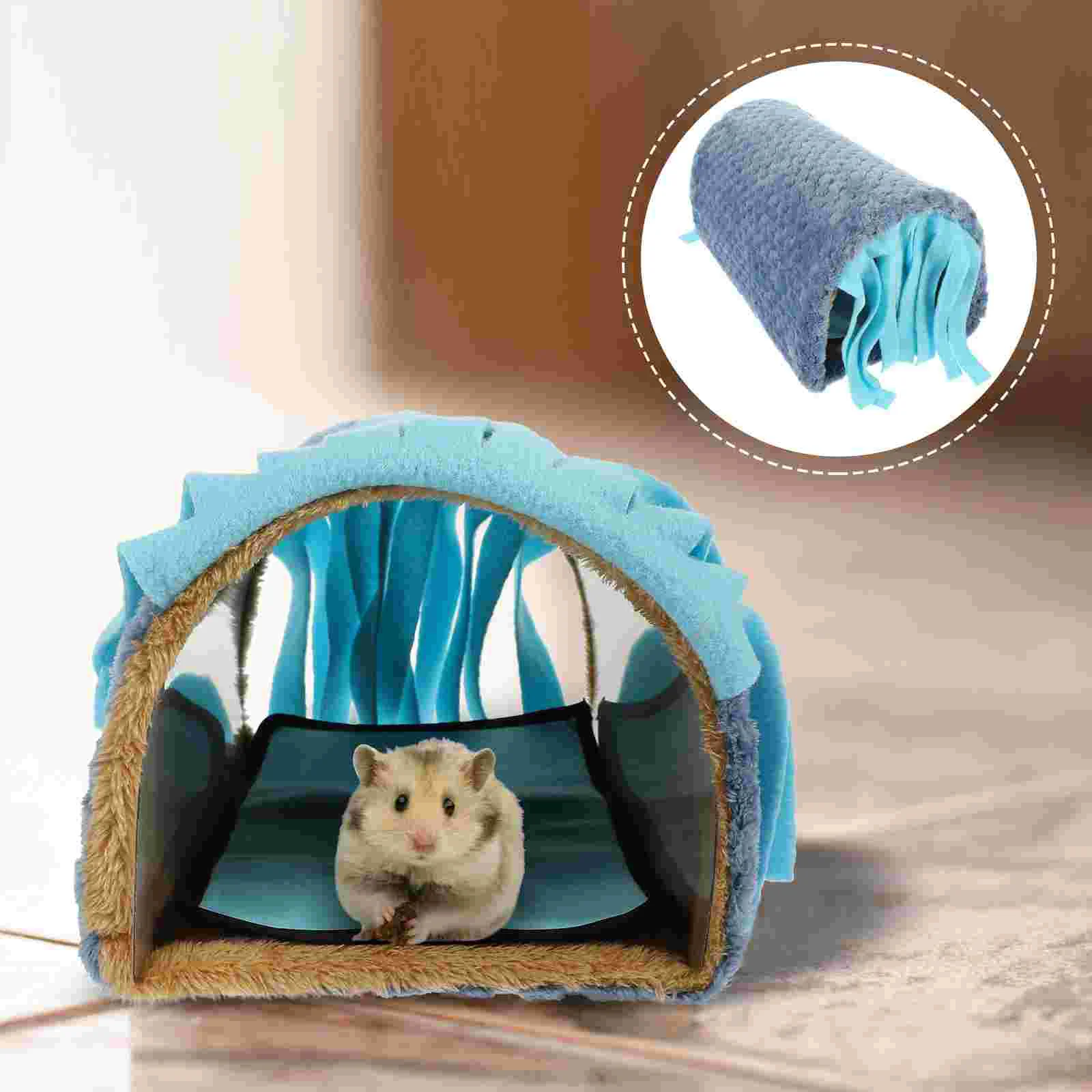 

House Tunnel Small Pet Hideout Hamster Guineatassel Rabbit Animals Accessories Sleeping Animal Cage Winter Tent Bedding Place