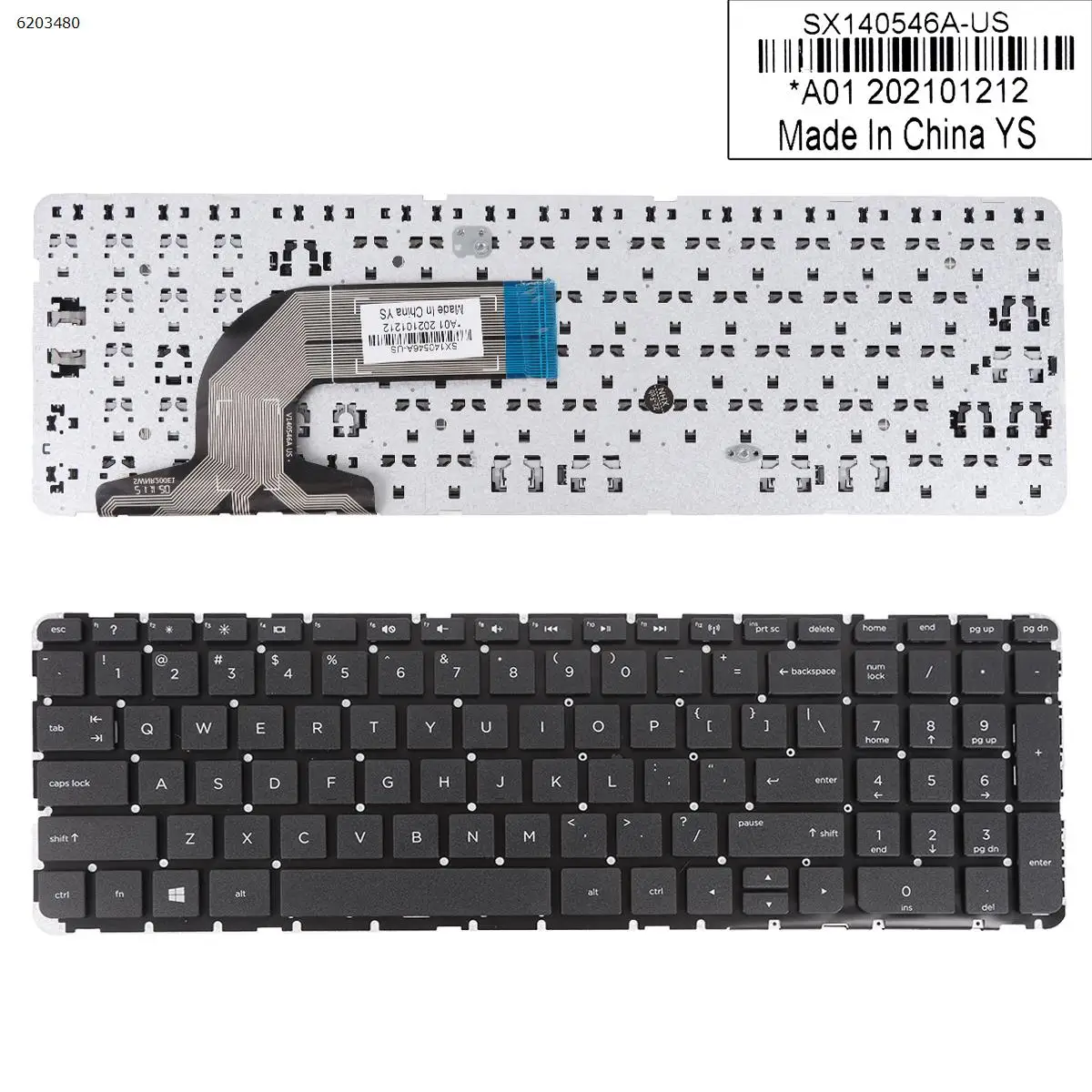 

Клавиатура для ноутбука HP Pavilion 15-n210eo 15-n228eo 15-n228so 15-n229eo 15-n229so 15-n201so 15-n202eo, черная, без рамки