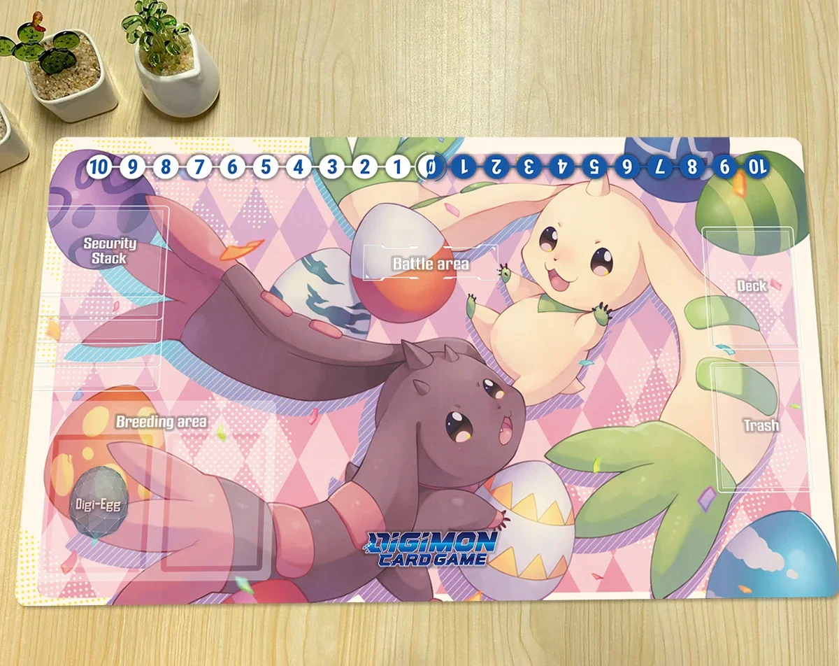 Фото Digimon Playmat Terriermon Lopmon DTCG CCG Коврик для настольной игры Коллекционный коврик для карточных игр Аниме Коврик для мыши Резиновый настольный коврик Бесплатная сумка №1