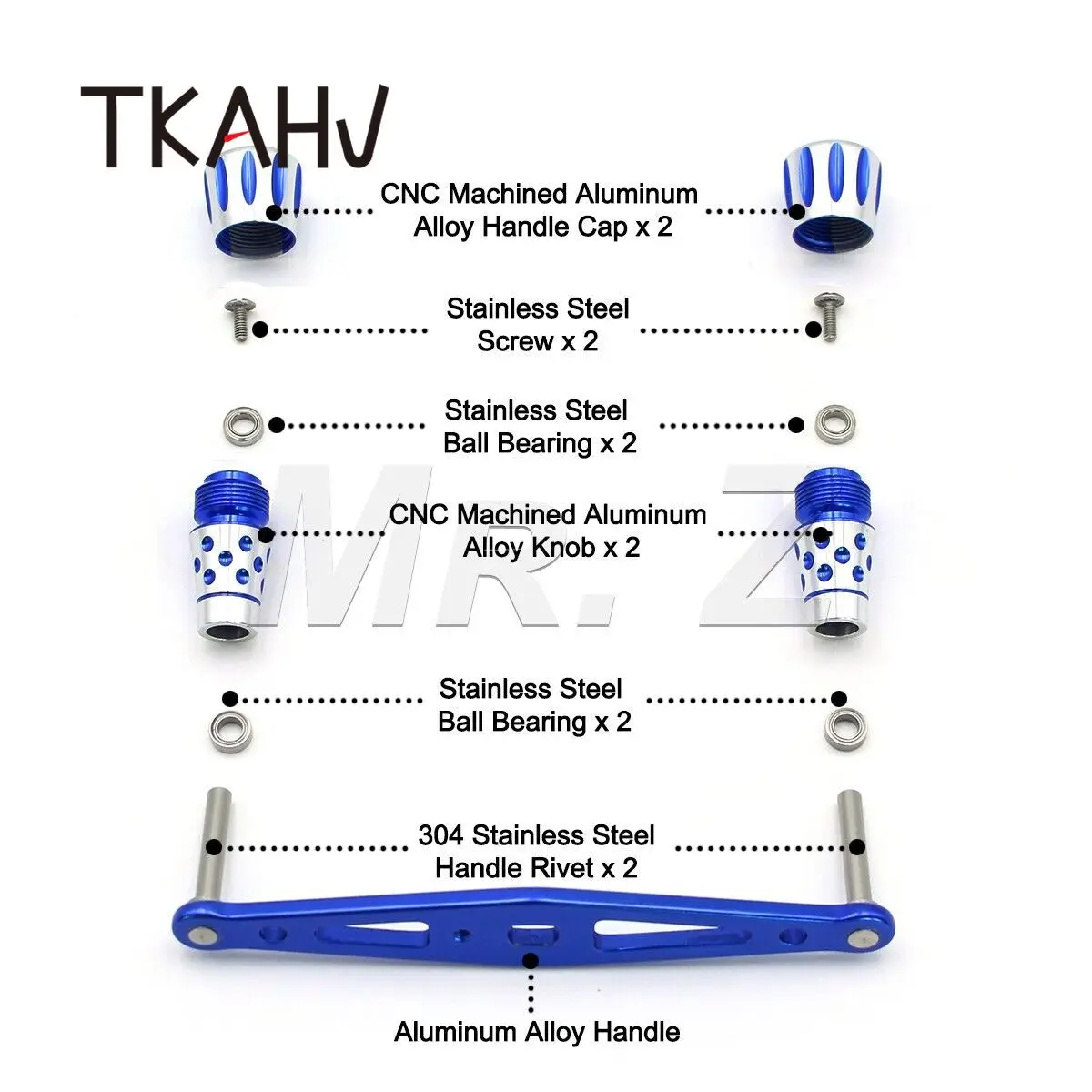 TKAHV 103 мм Power Baitcasting Рыболовная катушка с ручкой для Abu Max Daiwa Shimano Sliver и синие ручки
