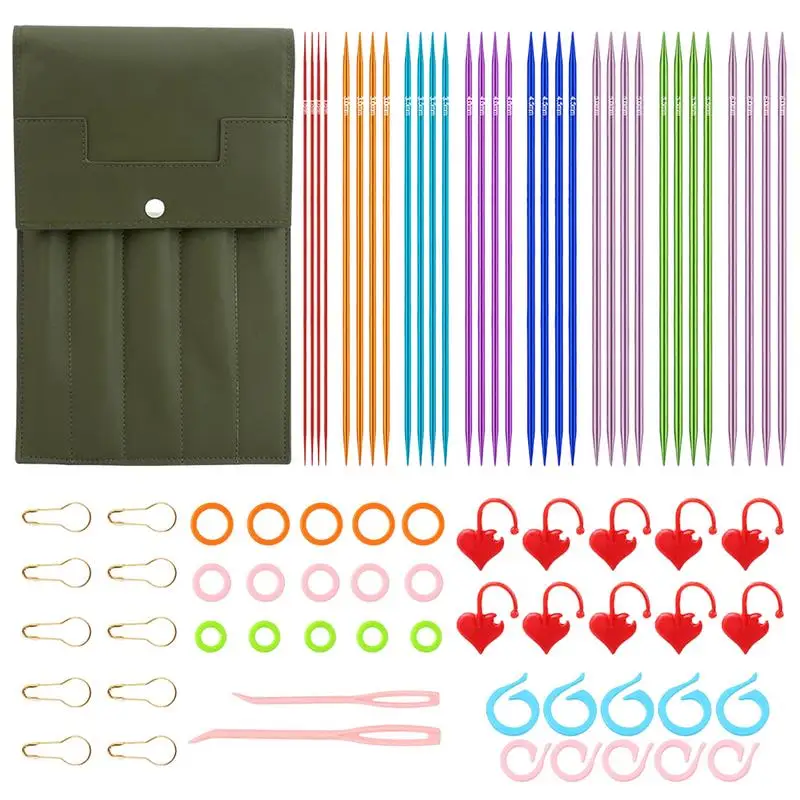

Stainless Steel Knitting Needle Set Straight Needles Handcraft Sweater Weave Needle Stainless Knitting With Storage Bag