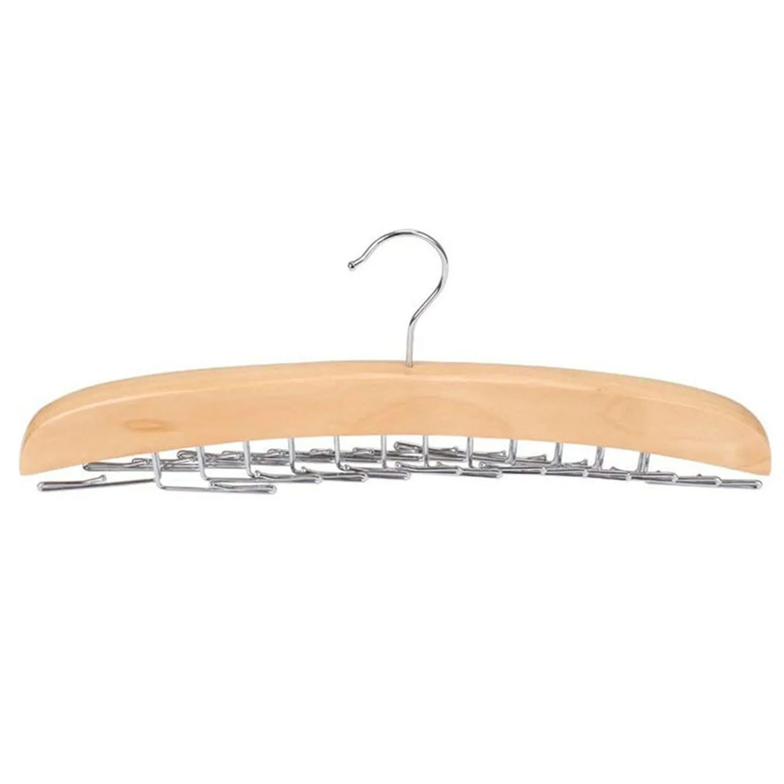 

Dual Purpose Wooden Hanger Hanger With 24 Hooks Wardrobe Storage For Belts And Scarves