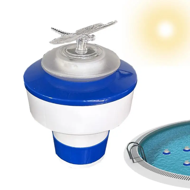 

Solar Floating Pool Lights Solar Powered 7 Color Changing Floating Pool Light With Dispenser RGB Color Changing Waterproof Solar