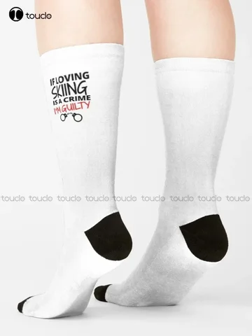 Если любит катание на лыжах — преступление. Носки I'M Guilty, походные носки, женские модные носки для отдыха, забавные художественные абстрактные носки с масляной живописью