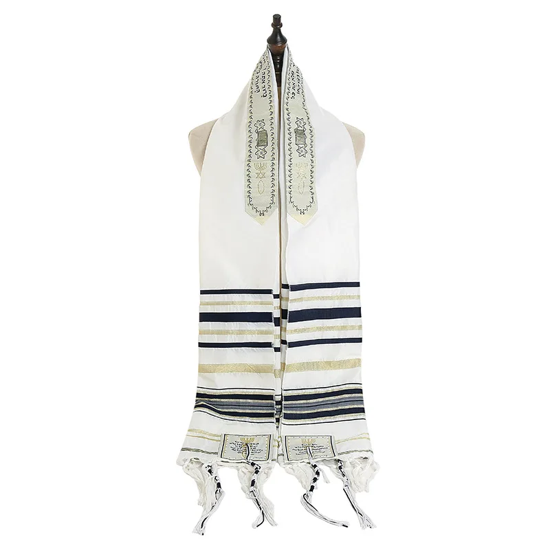 Jewish Tallit Prayer Shawl Talit with Talis Bag Christian Messianic Tassel Prayer Scarf Arabic Blue Purple Scarves for Women Men