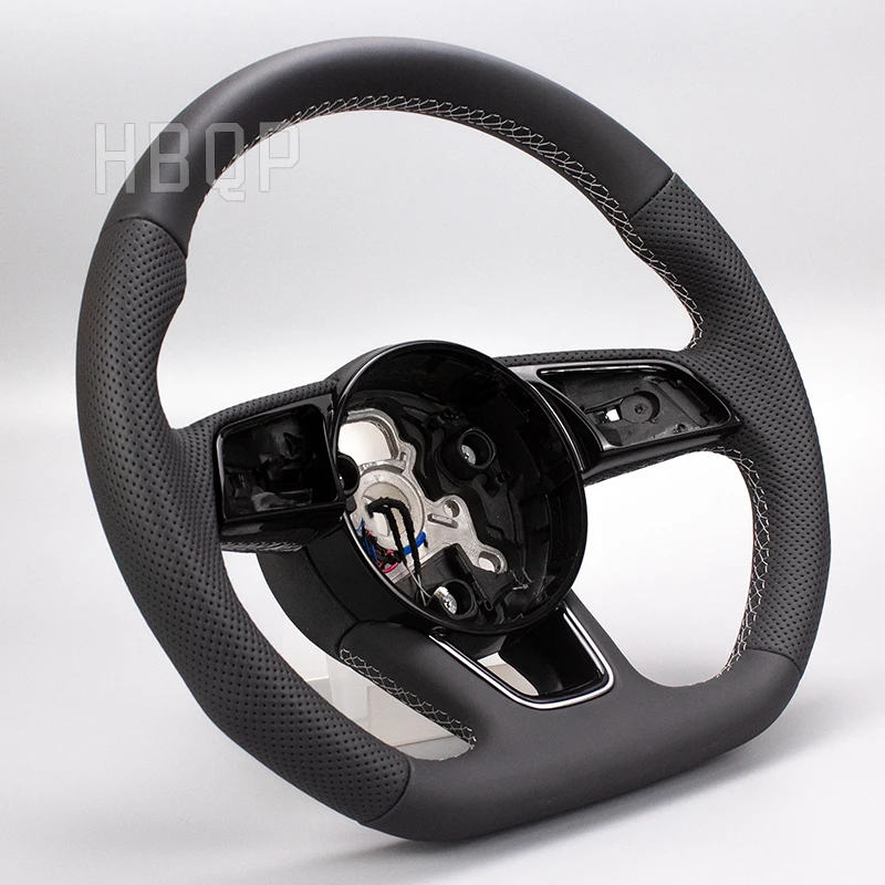 Кожаное рулевое колесо с плоской подогревом и перфорацией Подходит для Audi A3A4A5