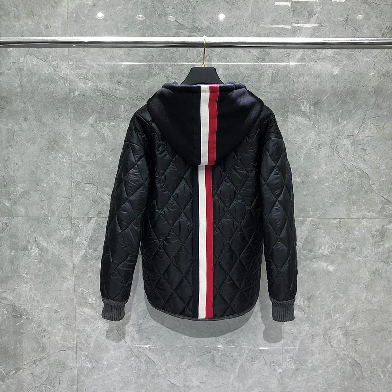 TB THOM Down Jacket Plaid Back Striped Designer Men Women Clothing New Winter Fashion Brand Jackets Sports Casual Down Jackets