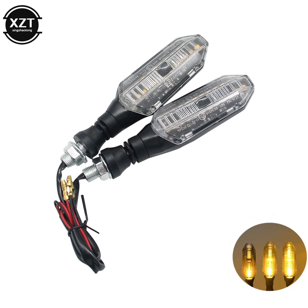 

Mini 2pcs Motorcycle Turn Signals Lights 12 Leds Water Flowing Indicator Arrow Blinker Lamps For Kawasaki Honda Yamaha Suzuki