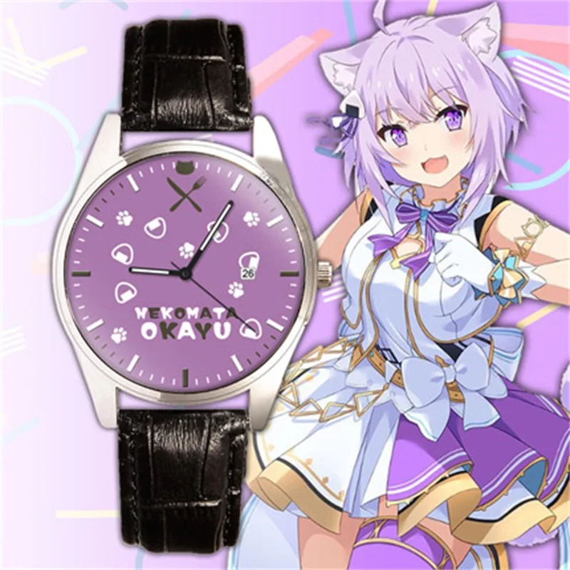 

Anime Vtuber Hololive Inugami Korone Nekomata Okayu Men Women Quartz Electronic Wrist Watch Cosplay Accessories Student Watches
