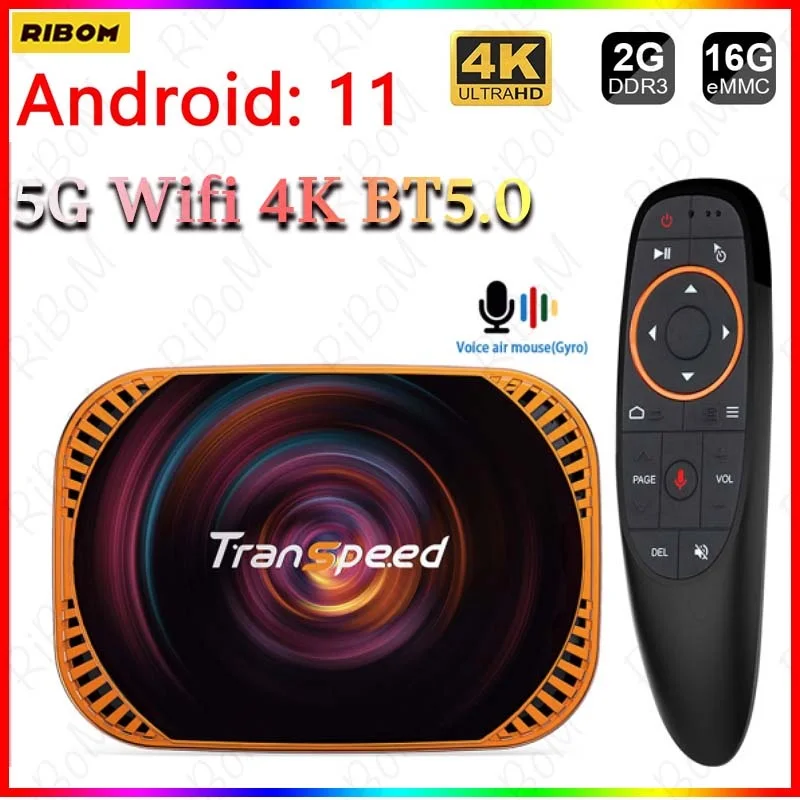 ТВ-приставка Transpeed Android 11 Amlogic S905X4 Двойной Wi-Fi 32 ГБ 64 BT5.0 4K 8K Youtube 3D 1000 м медиаплеер Ip TV