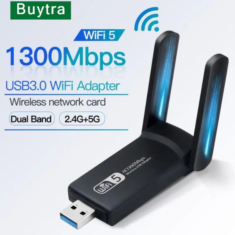 

1300Mbps USB3.0 WiFi Adapter Dual Band 2.4G 5Ghz Wireless WiFi Dongle Antenna USB Ethernet Network Card Receiver For PC