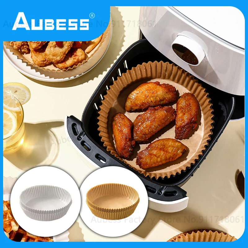 50/100pcs Airfryer Baking Paper Oil-proof Air Fryer Disposable Trays Paper Liner Baking Mat Household Kitchen Airfryer Accessori