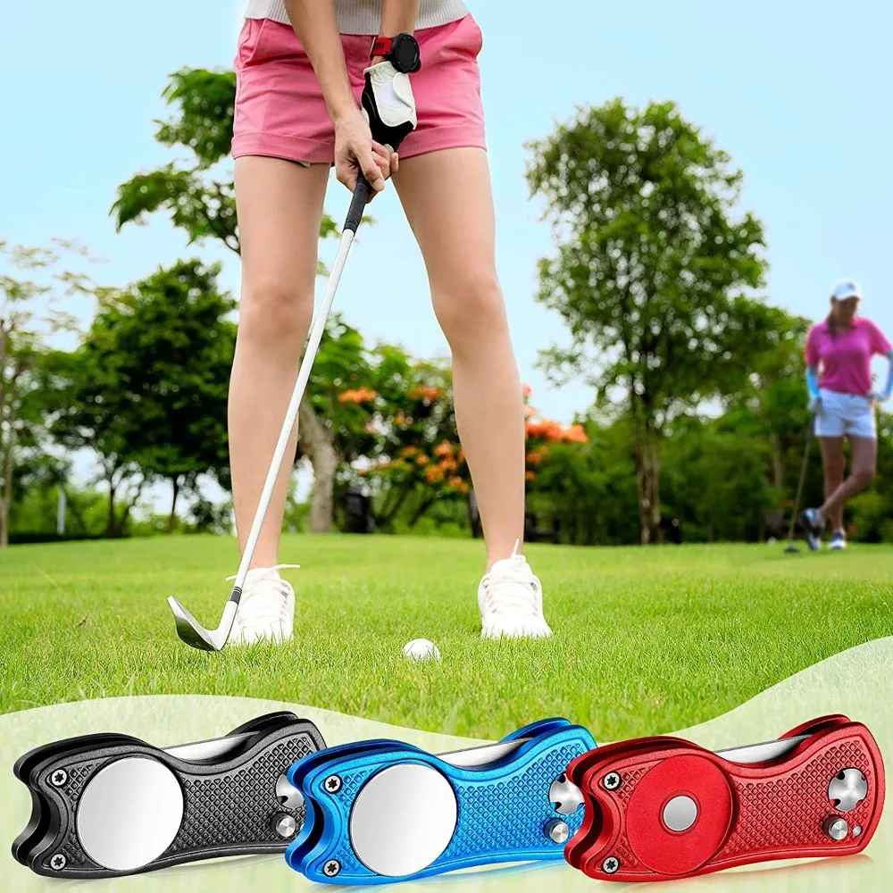 

Magnetic Ball Marker Golf Divot Repair Tool Golf TrainingAids Pitch Alloy Divot Tool Metal Golf Pitch Fork Golf Acccessorie