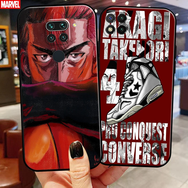 

Japan Anime SLAM DUNK For Xiaomi Redmi Note 9 Pro Max 9T 5G Phone Case Carcasa Liquid Silicon Back Soft Black