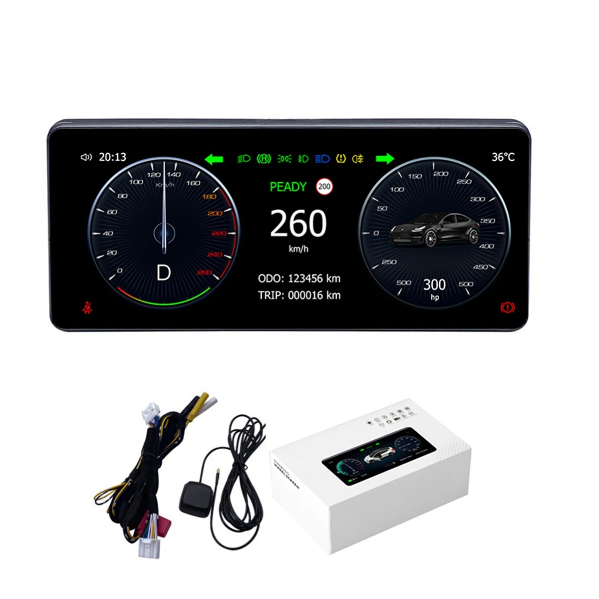 

10,25 дюймовый автомобильный ЖК-кластер для инструментов, мультимедийный экран для приборной панели (Система Android) для Tesla Model 3 / Y