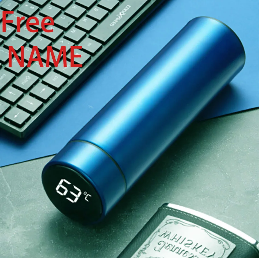 

Free custom name Intelligent Temperature LED Touch Display Temperature Water Cup Portable Couple Cup Creative Business Gift LOGO