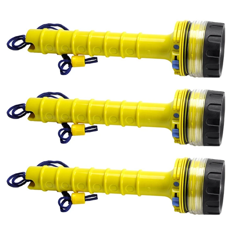 

NEW-3X Scuba Diving Flashlight Underwater Waterproof LED Diver Light Spearfishing LED Diving Lamp