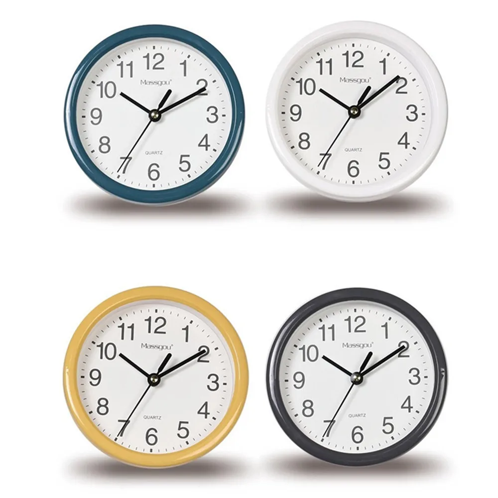 

15cm Small Wall Clocks Classic Simple Thick Border No Tick Mute Hanging Watch Clock Cute Desktop Student Dormitory Home Decor