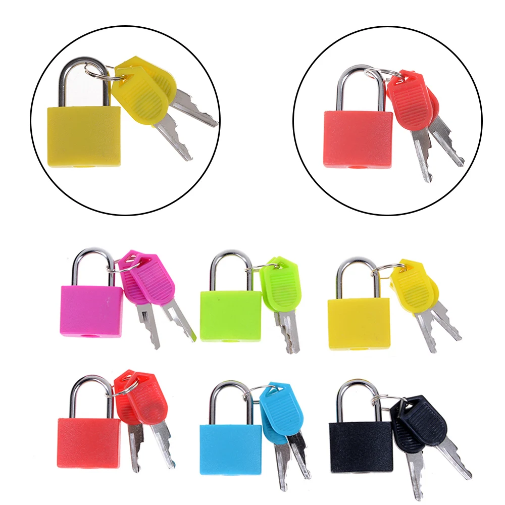 

Hot Sale Best Price New 6 Colors Small Mini Strong Steel Padlock Travel Tiny Suitcase Lock with 2 Keys