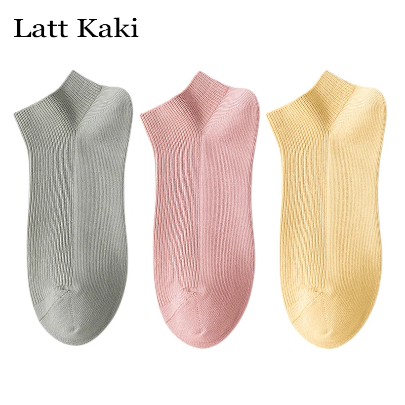 

3 Pairs New Socks Women's 98% Cotton Breathable Absorb Sweat Ankle Socks Short Summer Striped Colorful Socks Ladies Deodorant