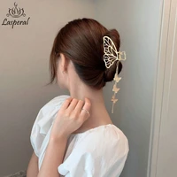 12pcs hair claws temperament butterfly metal hair clips elegant vintage tassel headband hair clips fashion bow tie accessories