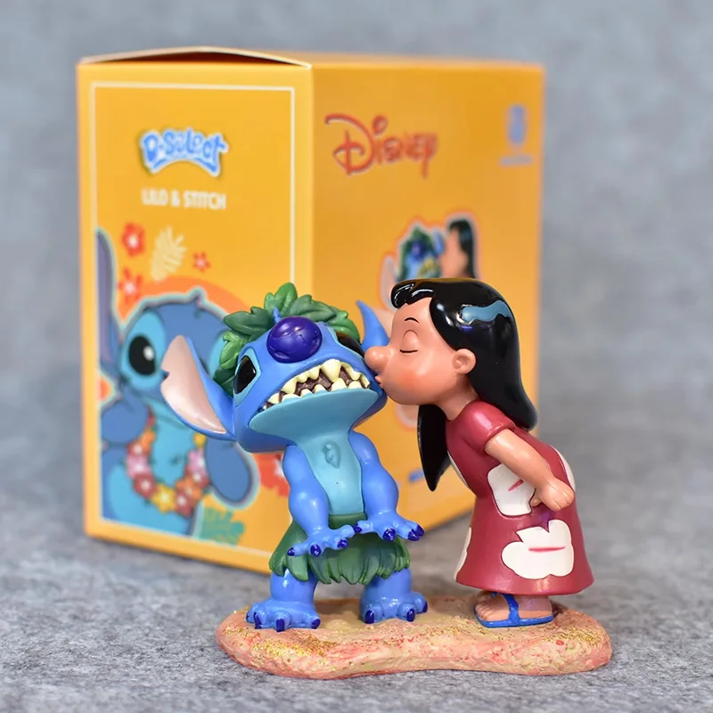 S Beach Series Cartoon Action Figuras Toys Stitch Model Dolls Ornaments Children Gift