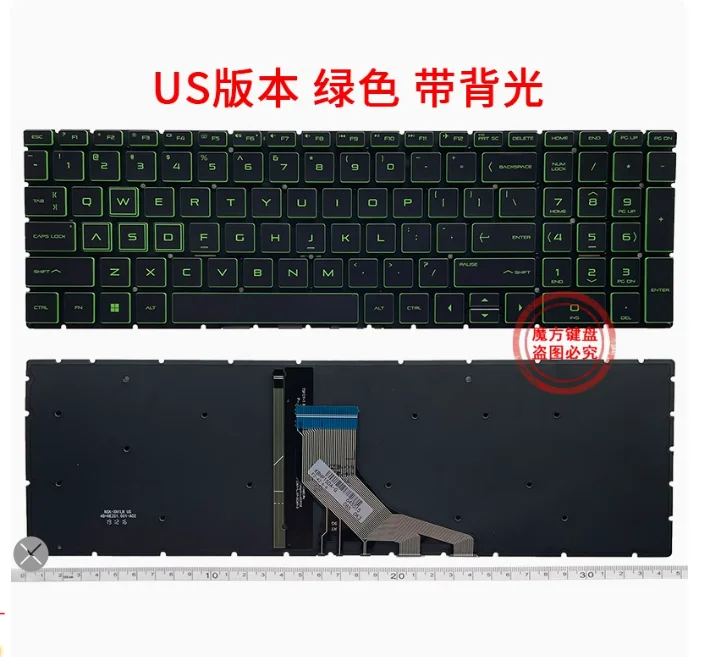 Зеленая клавиатура с подсветкой США для HP 15-DA 15-DR 15-DK 15-DB 15-DX 15-CX 250 G7 255 256 17-CA 17-BY TPN-C136
