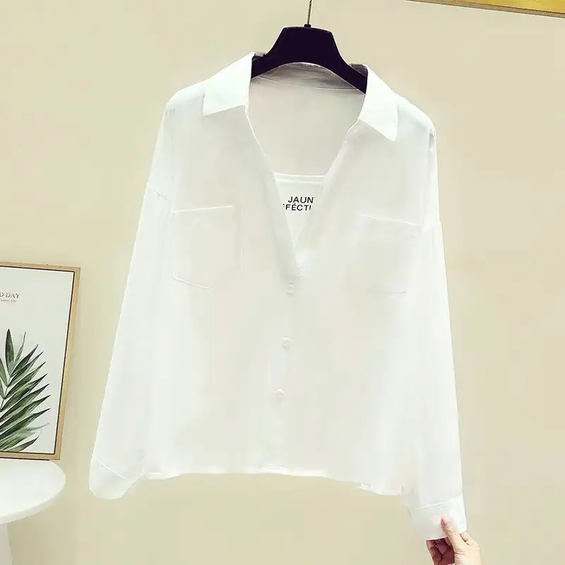 Повседневная уникальная шифоновая рубашка с длинными рукавами для женщин