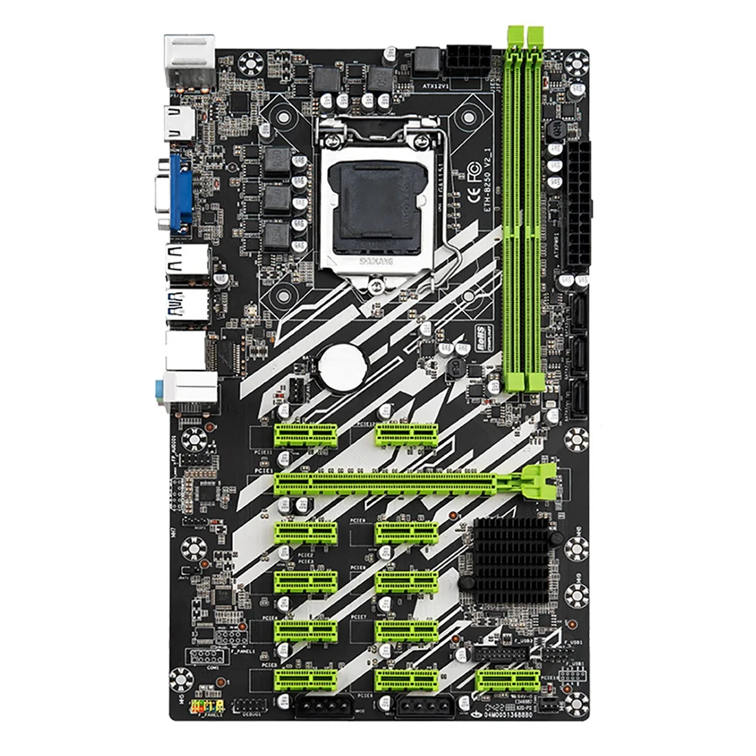 

B250 BTC Mining Motherboard 12 PCI-E Graphics Card Slot LGA1151 DDR4 RAM SATA3.0 USB3.0 Support VGA+HD for Bitcoin Miner