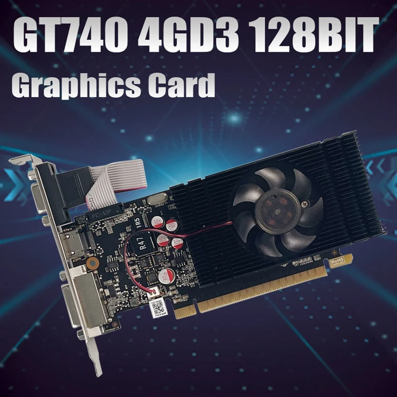 

Видеокарта GT740 4 Гб GDDR3 902 бит Geforce GT740 28 нм 1400 МГц 3,0 МГц PCIE HDMI-совместимая + DVI + VGA Видеокарта