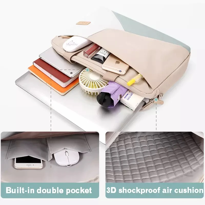 Fashion Women's Laptop Bag 13.3 14 15.6 Inch Waterproof Notebook Bags For Men's Travel Crossbody Case Shoulder Handbag Briefcase