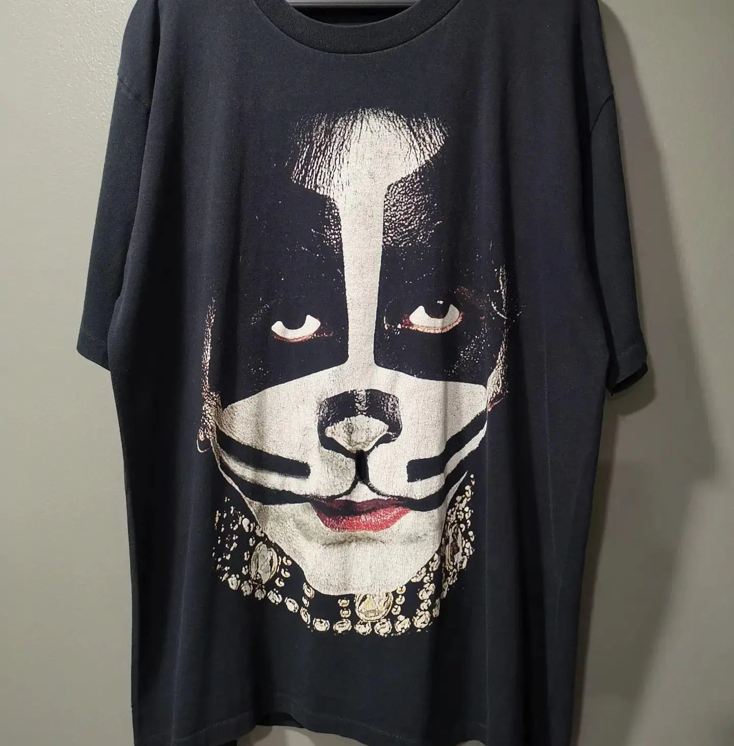 

Men's summer new hot-selling street rock band face print washed loose men's and women's same style short-sleeved T-shirt