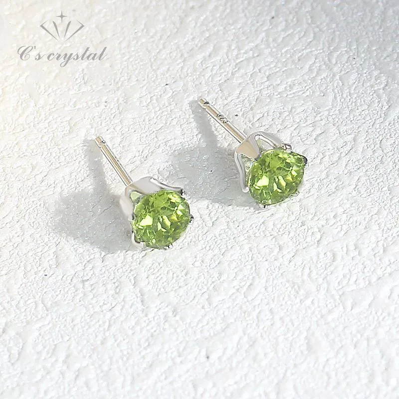 Простые и свежие серьги с зелеными драгоценными камнями для женщин изысканные