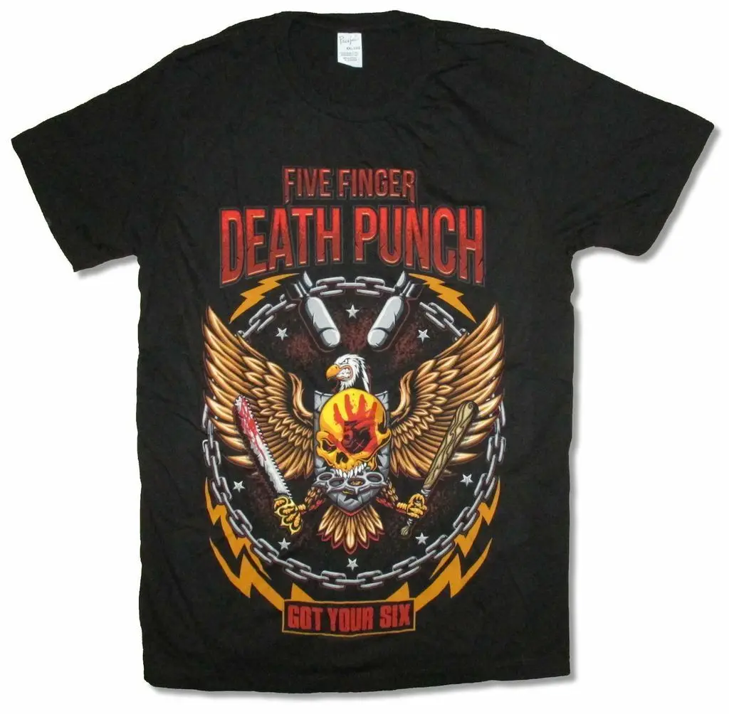 

Five Finger Death Punch Eagle Got Your Six Black T Shirt New Merch 5FDP