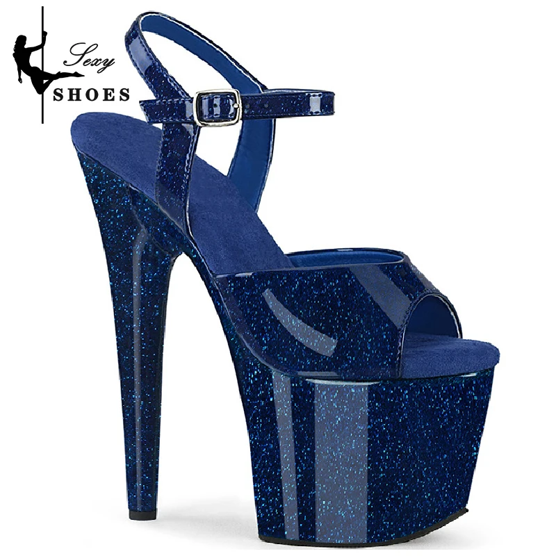 

Comfortable Woman Shoes 7Inch/17cm Pearlescent Crystal Glitte Shiny Platform Sandals Pole Dance Strippers Stylish Party Shoes