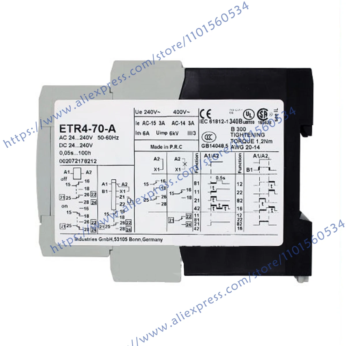 

ETR4-70-A Switching time relay ， Brand New Original Spot Photo, 1-Year Warranty