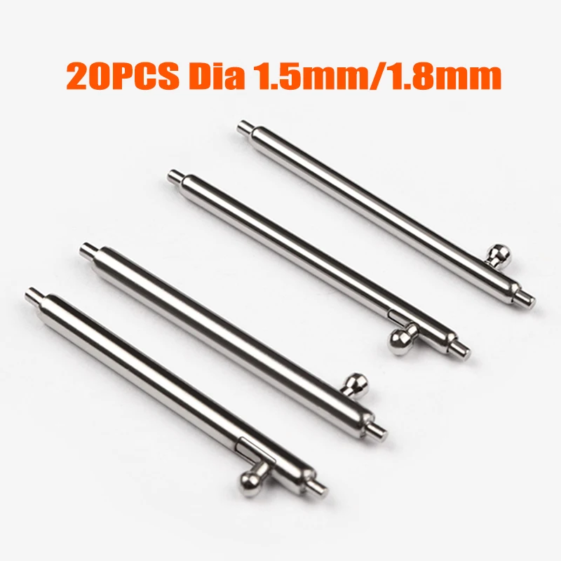 20PCS/Set Dia 1.5mm/1.8mm Spring Bars Quick Release Link Pins fit Smart watch Band bracelet leather strap width 12mm-26mm Bars