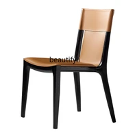 yj saddle leather dining chair solid wood saddle chair designer high end villa chair