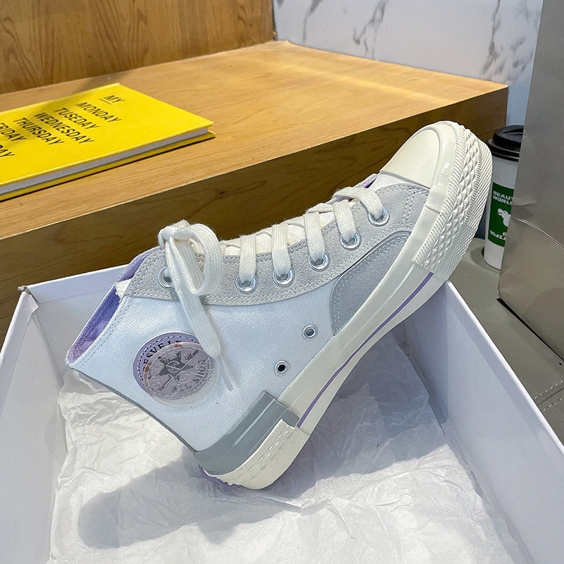 

Platform Sneakers for Women Spring Casual Little White Shoes Ladies High Gang Canvas Shoes Vulcanized Shoes Flats Zapatos New