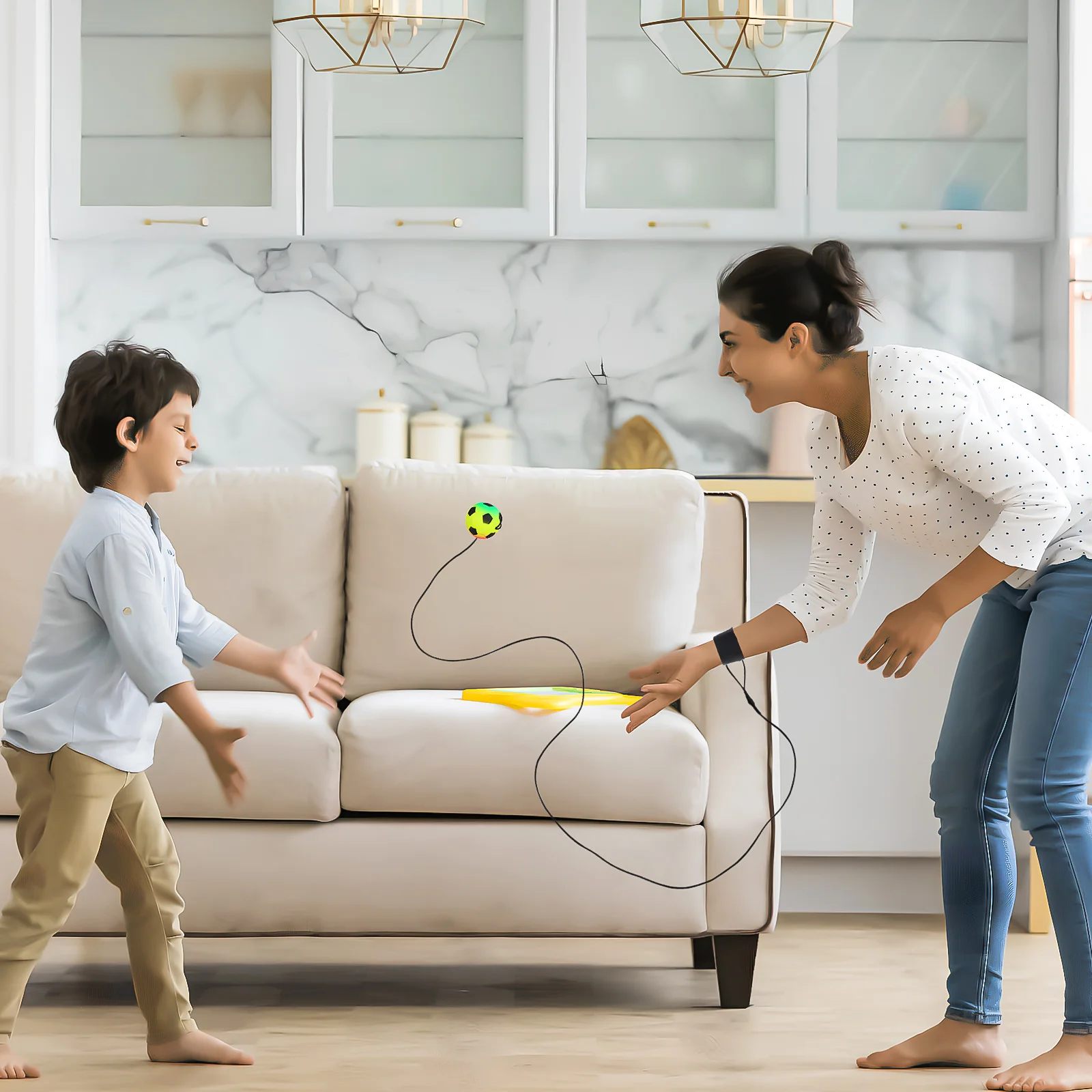 4 шт. бейсбольные браслеты с отскоком на запястье резиновые надувные мячи