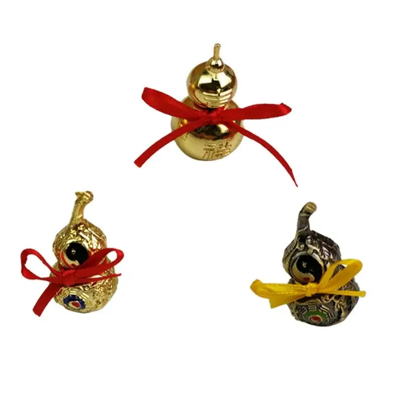 

6pcs/lChinese Feng Shui Decorating Tai Chi Wu Lou Hu Lu Miniaturas Copper Alloy Gourd Amulet Home Decoration Accessories Vintage